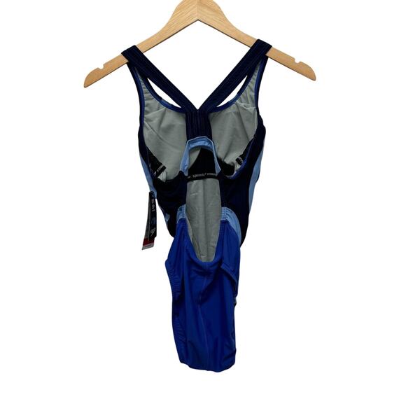 Speedo Womens Size 6 Hyper Blue‎ Racing Cut One-Piece Swimsuit HydroBra UPF 50+ - Picture 2 of 13